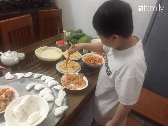 Thông báo Con sẽ tự làm bánh pizza từ a-z, cậu bé học lớp 5 khiến mẹ cười vỡ bụng khi thấy cảnh tượng ngụy trang vào bếp - Ảnh 5.