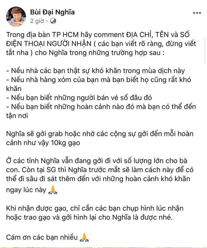 Ấm lòng giữa mùa dịch: Đại Nghĩa - Việt Hương cùng nhau có hành động đúng với ý nghĩa câu 1 đồng khi đói - Ảnh 4.