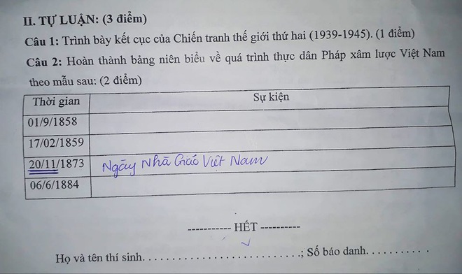 Cô giáo dặn không được bỏ trống đề thi, nam sinh răm rắp nghe lời khiến ai nấy cười đau ruột: Đáp án như vậy mà cũng dám điền! - Ảnh 1.