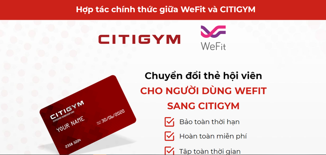 Khách hàng Wefit chính thức được chuyển sang hệ thống Citigym miễn phí - Ảnh 1.