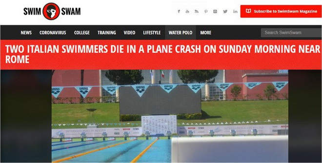 Hai tay bơi Ý tử nạn vì tai nạn máy bay - Ảnh 1.
