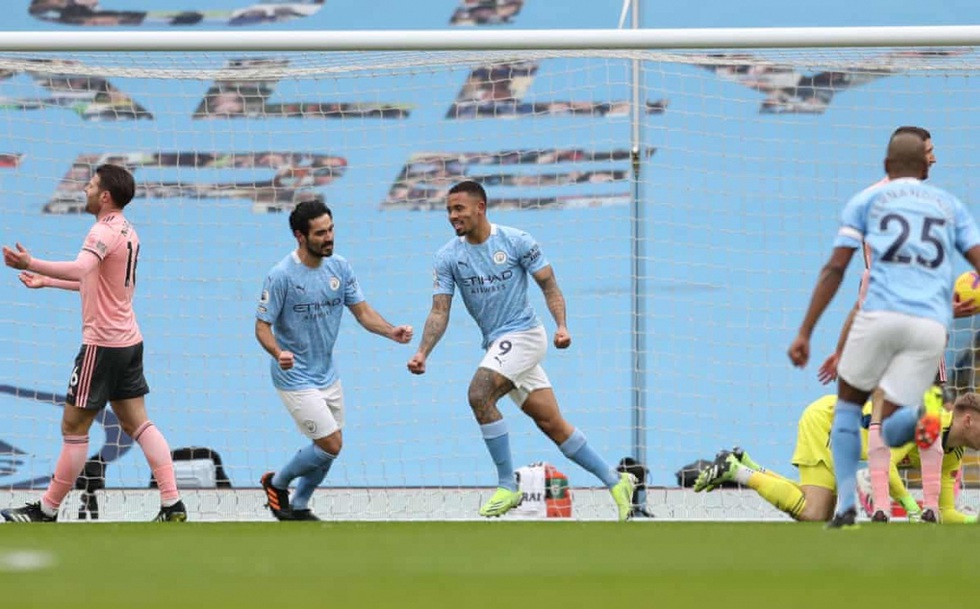 Man City thắng tối thiểu Sheffield để tiếp tục dẫn đầu Premier League. (Ảnh: Getty)