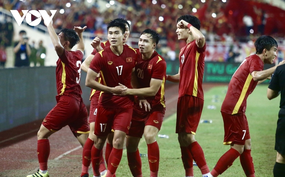 Nhâm Mạnh Dũng là tác giả bàn thắng duy nhất giúp U23 Việt Nam thắng U23 Thái Lan để giành HCV SEA Games 31. (Ảnh: Dương Thuật)
