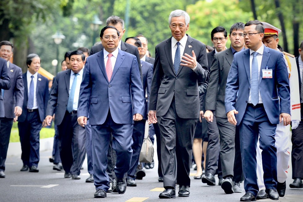 Lễ đón Thủ tướng Singapore Lý Hiển Long thăm chính thức Việt Nam - Ảnh 9.