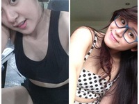 Trang Trần không đội mũ bảo hiểm, mặc bikini lái xe gắn máy