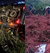 Vụ xe tải chở vải bị lật, người dân ra nhặt: Chủ xe đính chính bất ngờ