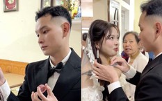 Cảnh chú rể tự tay trang điểm cho vợ trong ngày cưới khiến dân mạng 'tan chảy'