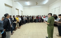 Cảnh sát bất ngờ đột kích hồ câu Lĩnh Đinh, đưa hàng chục"cần thủ" về trụ sở làm việc