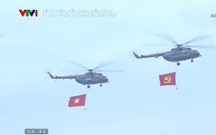 Biên đội trực thăng vũ trang mở đầu cuộc diễu binh kỷ niệm 70 năm chiến thắng Điện Biên Phủ