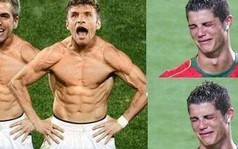 Ảnh chế: Ronaldo khóc như trẻ con trước cơ bắp của người Đức