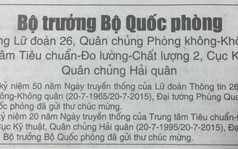 Bộ trưởng Phùng Quang Thanh gửi thư chúc mừng hai đơn vị