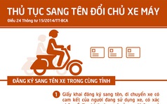 Hướng dẫn thủ tục sang tên đổi chủ xe mô tô, xe gắn máy