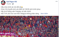 Tuyển thủ quốc gia Việt Nam cầu chúc cho fan nữ bị thương vì pháo sáng