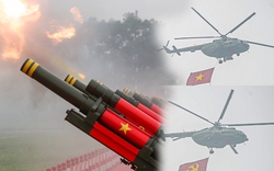 Màn bắn 21 loạt đại bác và 6 trực thăng bay diễu hành trong lễ tổng duyệt 70 năm chiến thắng Điện Biên Phủ