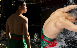 Thiếu gia nhà bầu Hiển đốt mắt với body 6 múi vạm vỡ, lưng trần săn chắc của bố đơn thân mới gây xôn xao