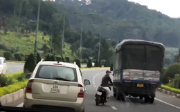 Xử lý kẻ đi xe máy vào cao tốc, đánh võng trước ô tô