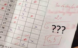 Cô giáo nâng liền một lúc từ 2 lên 6,5 điểm, lời phê mới hài hước