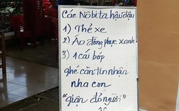 Sinh viên hay bỏ quên đồ trong canteen, cô phục vụ viết tấm bảng 'dằn mặt', đọc là yêu