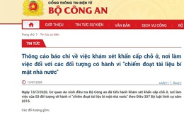 Cơ quan An ninh điều tra khám xét khẩn cấp với 3 đối tượng ở Hà Nội chiếm đoạt tài liệu bí mật Nhà nước