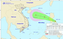 Vùng áp thấp đang di chuyển về phía Biển Đông