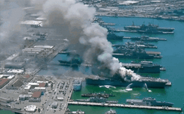 Lộ tình tiết điều tra mới vụ siêu tàu đổ bộ Mỹ bốc cháy kinh hoàng: Đốt phá có chủ đích?