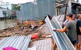 Ảnh hưởng bão số 2 hơn 100 căn nhà sập, tốc mái ở Cà Mau