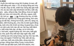 Nam sinh đưa ra loạt tiêu chí tìm bạn cùng phòng, dân mạng thi nhau chỉ chỗ có "hàng hiếm" này