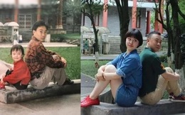 Cô gái chụp ảnh với cha mẹ ở cùng 1 vị trí sau 20 năm, dân tình soi ra chi tiết cảm động