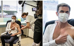 Cộng đồng mạng "phát cuồng" với Bộ trưởng Y tế Pháp khi để lộ cơ bắp rắn chắc, thân hình cực phẩm trong lúc tiêm thử vắc-xin Covid-19