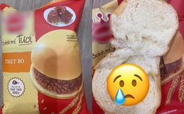 Cô gái mua bánh mì tươi nhưng khi mở ra thì lại "chằm Zn" vì phần nhân thịt: Thế này thì làm sao dám ăn đây?