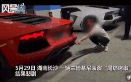 Đám thanh niên nhà giàu dùng ống xả siêu xe Lamborghini để nướng thịt, cảnh tượng xảy ra sau đó khiến chủ xe méo mặt