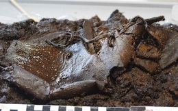 Đào được chiếc giày da bị vùi dưới đầm lầy 2000 năm vẫn còn nguyên vẹn