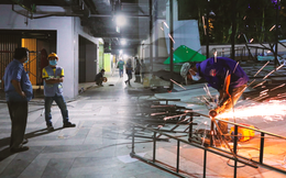 Toàn cảnh bên trong Thuận Kiều Plaza đang thi công chuyển đổi thành bệnh viện dã chiến 1.000 giường bệnh