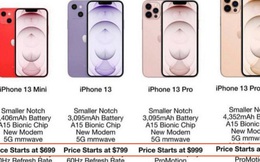 Rò rỉ thông số, giá bán của 4 mẫu iPhone 13 sắp ra mắt