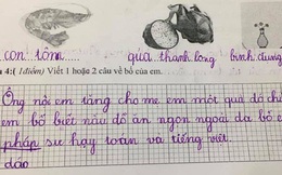 Cô nhóc làm bài văn tả bố, đang viết dở nghề nghiệp bỗng xóa vội khiến chị gái kêu lên: Không biết ai bày cho nữa!