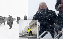 Ông Biden gần như bị gió ‘thổi bay’ vì bão tuyết mạnh bất thường