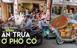 Có một con phố dài chưa tới 200m nhưng tới giờ trưa dân văn phòng khắp nơi đều tụ về, mỗi người chia nhau từng ô gạch mới có chỗ ăn