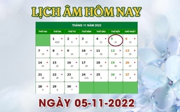 Lịch âm 5/11 - Tra cứu lịch âm hôm nay thứ 7 ngày 5/11/2022 là ngày tốt hay xấu?