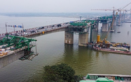 Toàn cảnh dự án cầu Vĩnh Tuy sắp hoàn thành nhìn từ trên cao