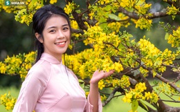 Thiếu nữ xinh đẹp thong dong du xuân ngày Tết trong Đại Nội Huế