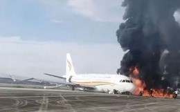Clip: Máy bay Trung Quốc gặp sự cố, lao khỏi đường băng rồi bốc cháy dữ dội