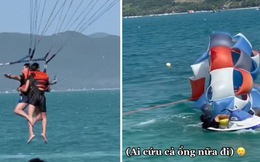 Trải nghiệm dù bay bất ổn ở Nha Trang: Vài giây đã ngã nhào xuống nước