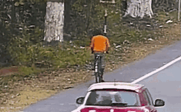 Clip: Báo dữ lao ra đường, phi thân vồ ngã người đàn ông đi xe đạp