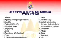 Danh sách các môn thi đấu SEA Games 32: Việt Nam bị gạch nhiều môn thế mạnh