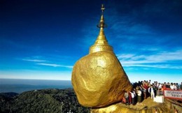 Cận cảnh ngôi chùa ở Myanmar chênh vênh trên mép tảng đá vàng