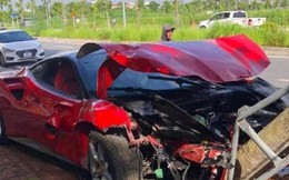 Gần 1 tháng sau khi húc đổ cây ở Hà Nội, siêu xe Ferrari 488 vẫn chưa được sửa
