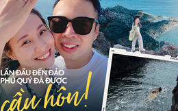 Lần đầu đi đảo Phú Quý sau dịch, cô gái được cầu hôn lãng mạn ở vịnh Triều Dương