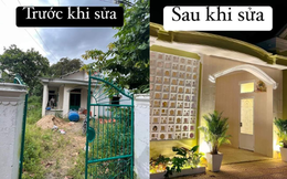 Nhà cấp 4 cũ trong bãi đất đầy cỏ dại được "lột xác" thành không gian sống cực hiện đại