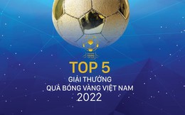 Tốp 5 giải thưởng Quả bóng vàng Việt Nam 2022