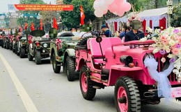Tạm giữ nhiều xe Jeep trong đoàn xe rước dâu ở Thái Nguyên do không rõ pháp lý